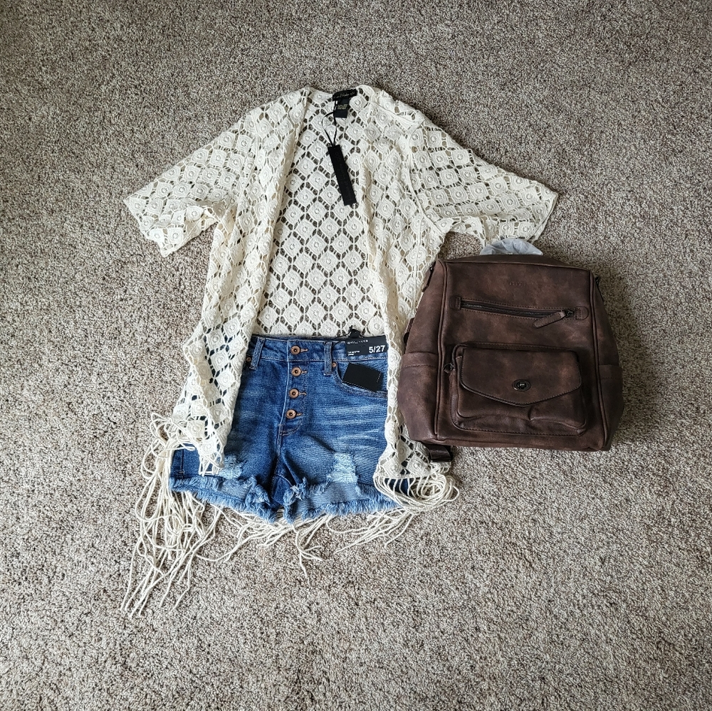 NWT House of Harlow 1960 crochet kimono - Picture 5 of 5